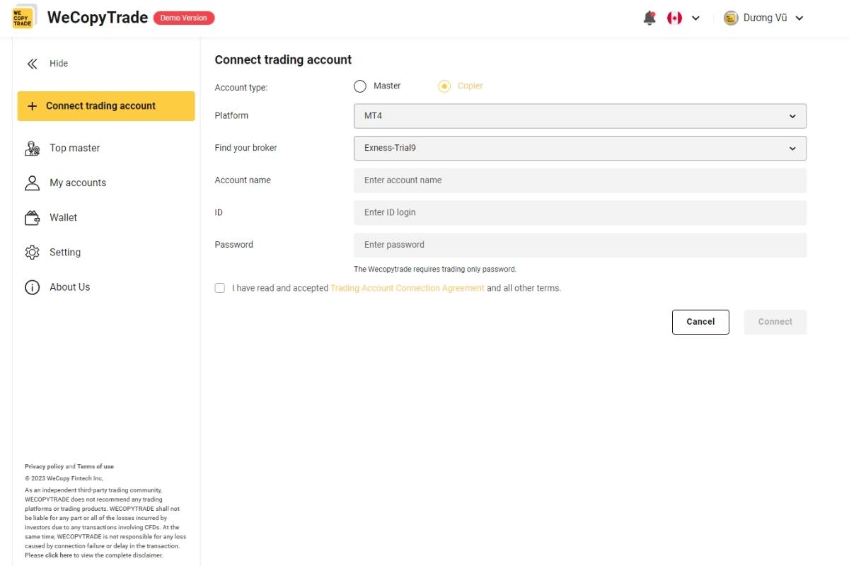 Start copy trading