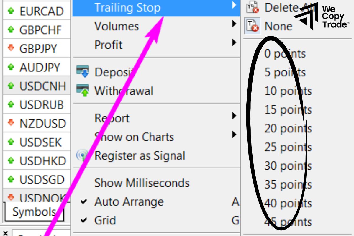 Configure the Trailing Stop