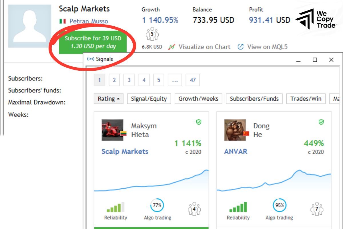Subscribe to the signal