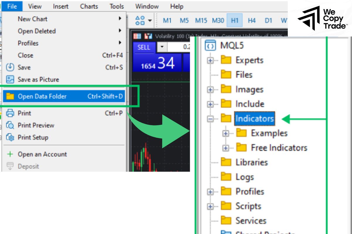 Install the indicator on MT5