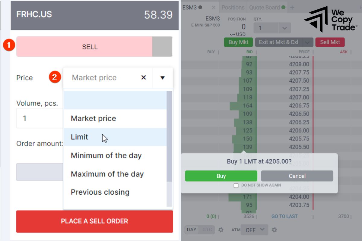 Place a limit order
