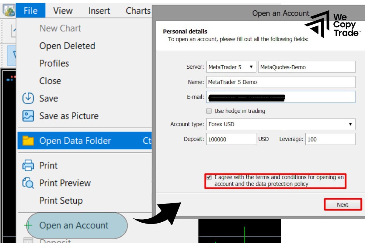 Opening a Free MT5 Demo Account