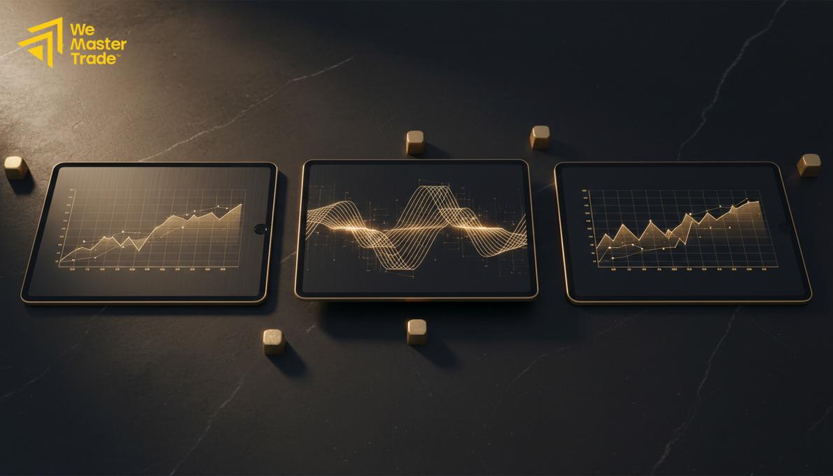 مقارنة بين منصات تداول الأسهم العالمية على شاشة الحاسوب مع رسوم بيانية تحليلية