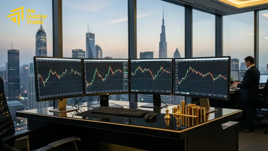 واجهة منصة فوركس تعرض أزواج العملات والرسوم البيانية