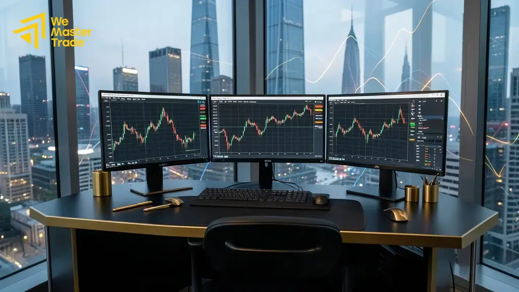 واجهة منصة تداول الفوركس تعرض الرسوم البيانية وأزواج العملات