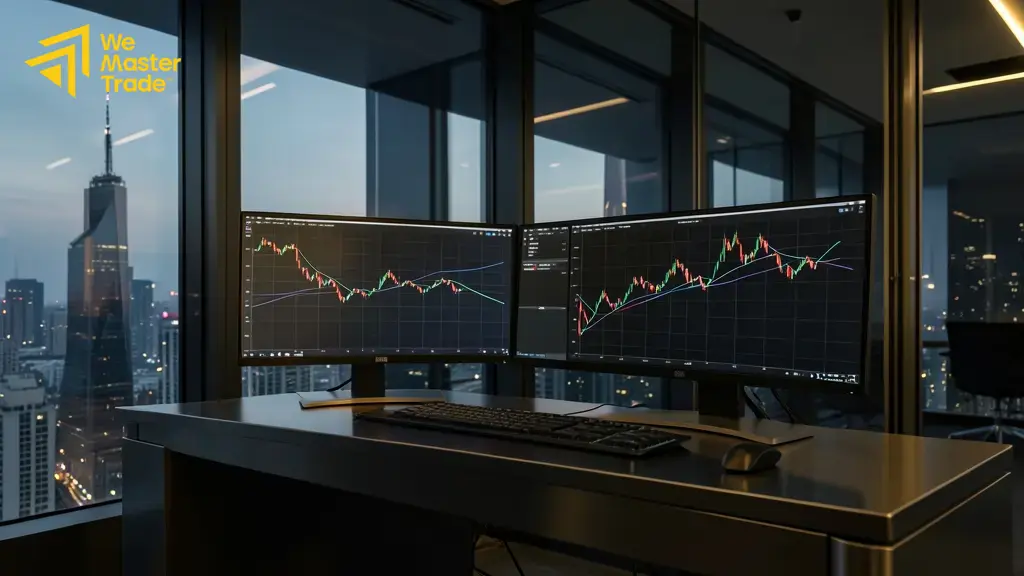 واجهة منصة تداول الفوركس تعرض الرسوم البيانية وأزواج العملات