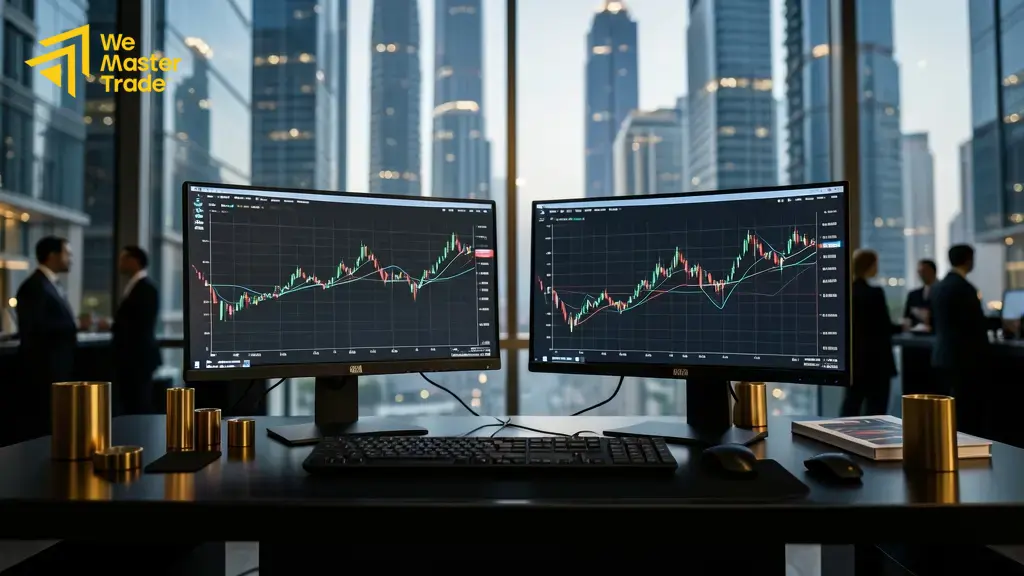 متداول يقارن وسطاء forex في دبي على شاشة الحاسوب