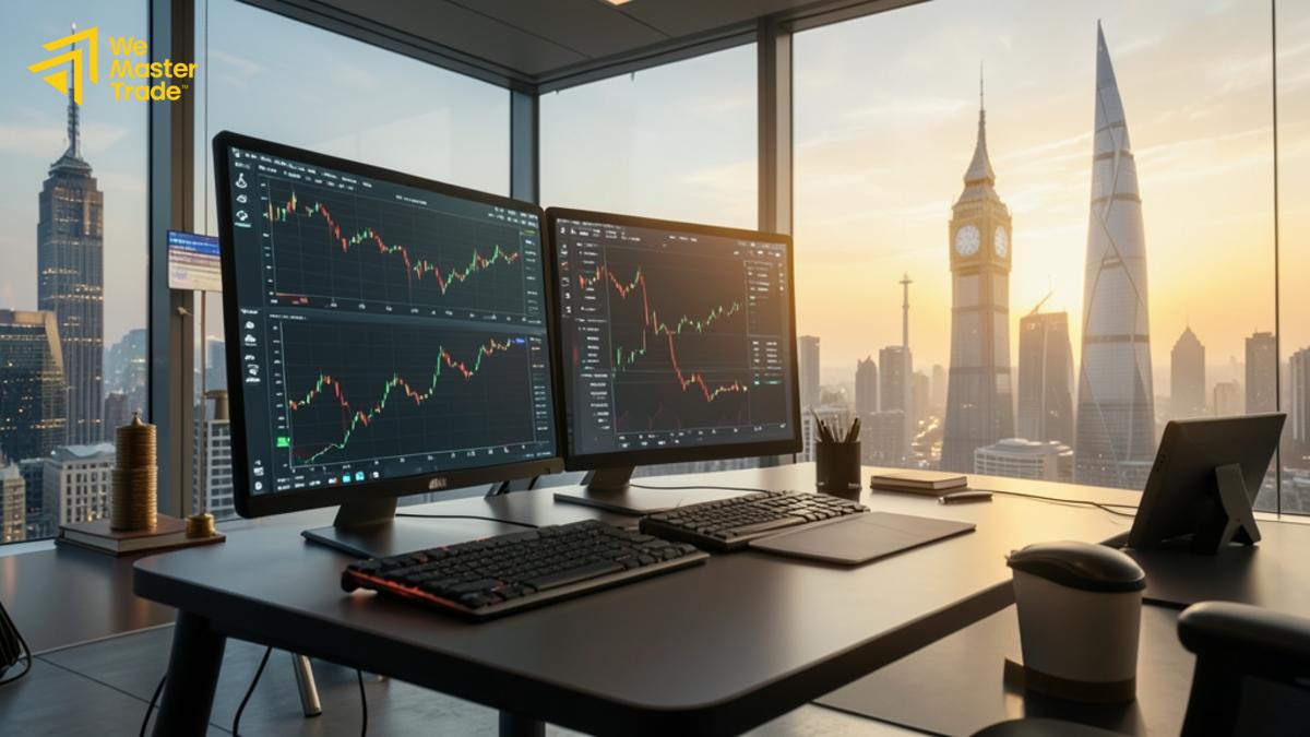 متداول مبتدئ يستخدم منصة تداول عبر الهاتف الذكي في منطقة MENA