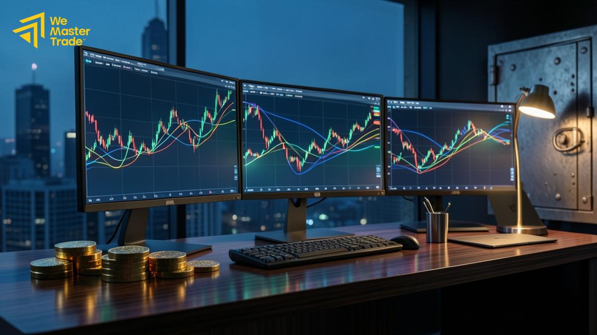 متداول عربي يقارن بين شركات التداول المرخصة على شاشة الحاسوب قبل فتح حساب