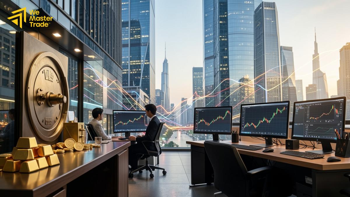 متداول يفحص ترخيص شركة تداول على شاشة الحاسوب قبل فتح الحساب