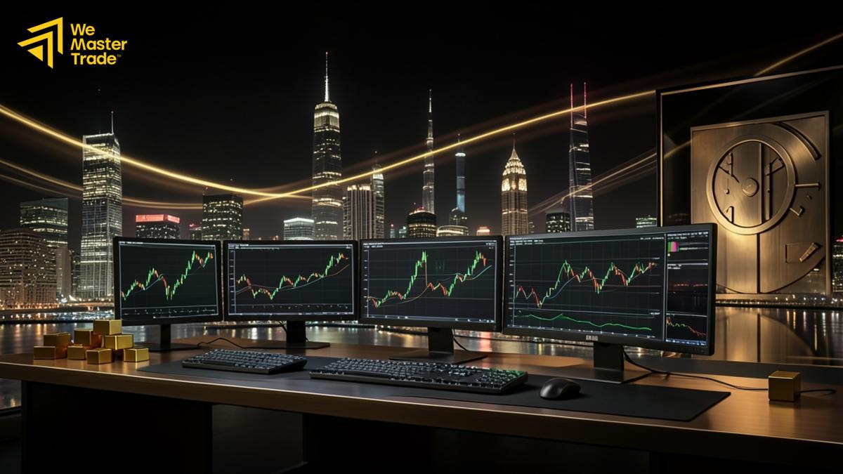 واجهة منصة تداول تعرض الفوركس والأسهم والسلع والمؤشرات