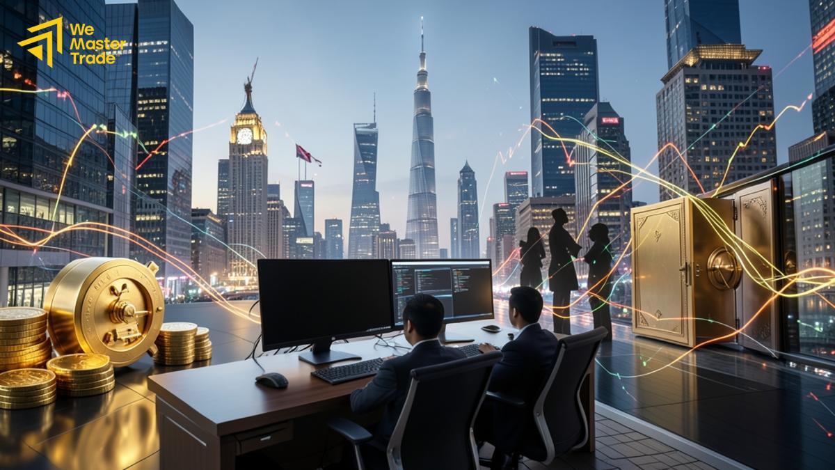 مخطط يوضح الفرق في أوقات إغلاق الذهب والمؤشرات وأسواق السلع
