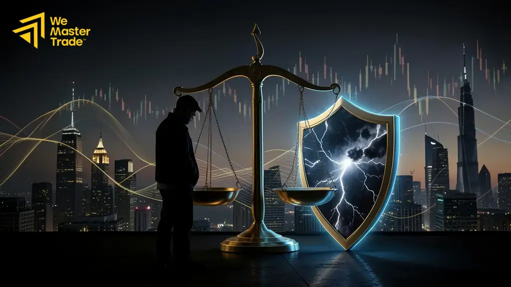 متداول مبتدئ يحلل المشاعر أثناء اتخاذ قرار التداول