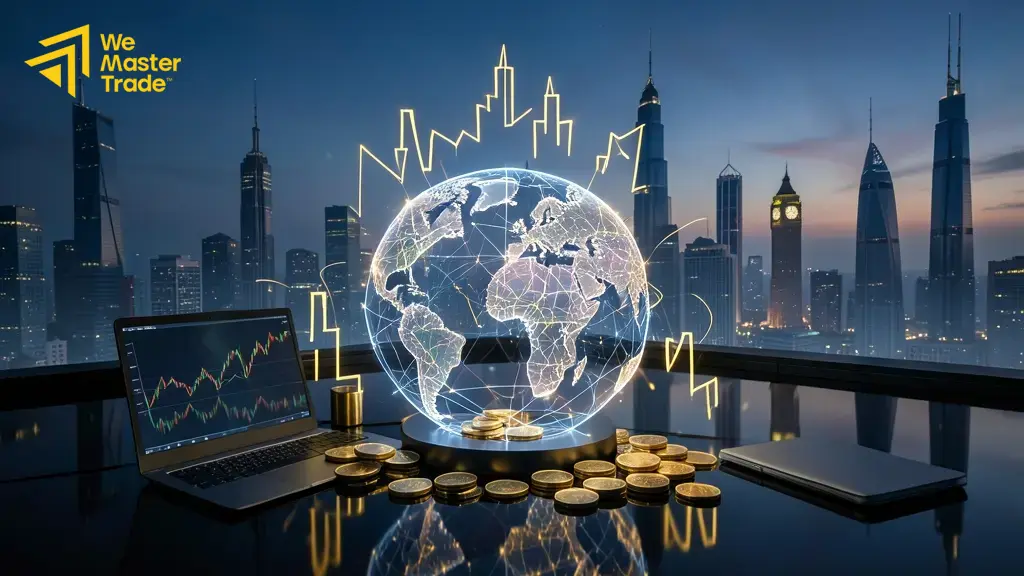 واجهة منصة تداول أسهم عبر الإنترنت تعرض الأسعار والرسوم البيانية