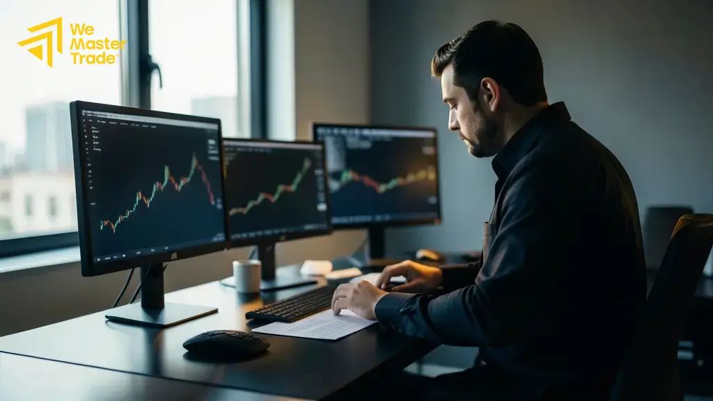 متداول يضع وقف الخسارة لإدارة المخاطر في صفقة ذهب
