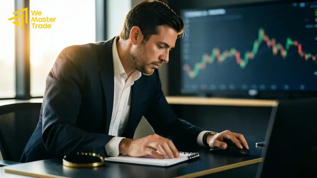 مبتدئ يتعلم استخدام منصة تداول عبر حساب تجريبي