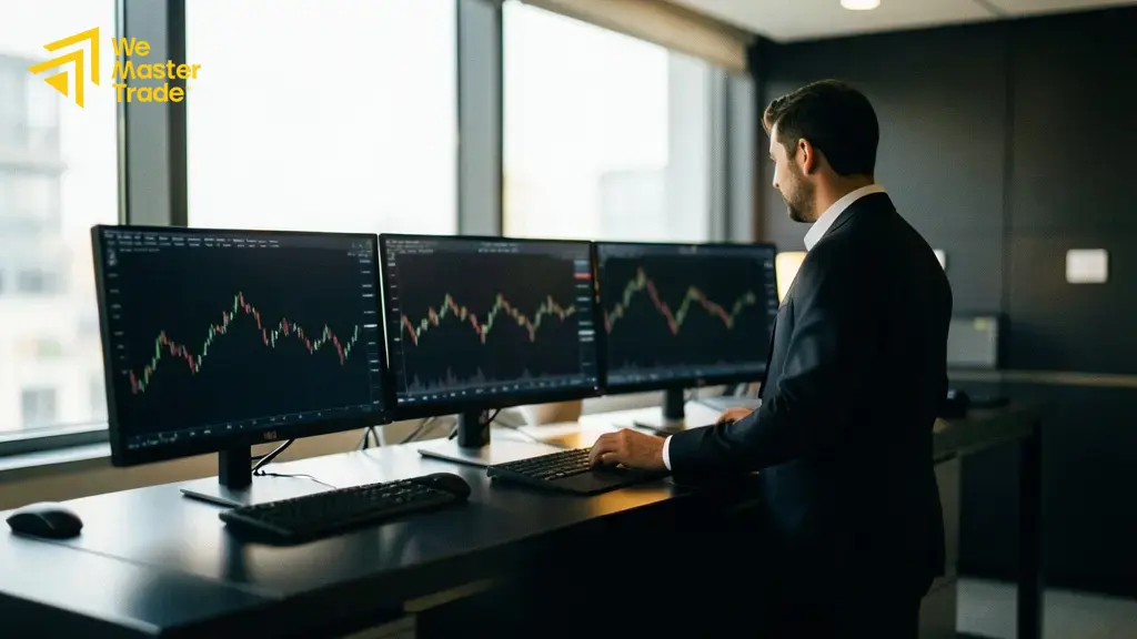 واجهة منصة تداول توضح خطوات فتح صفقة تداول للمبتدئين