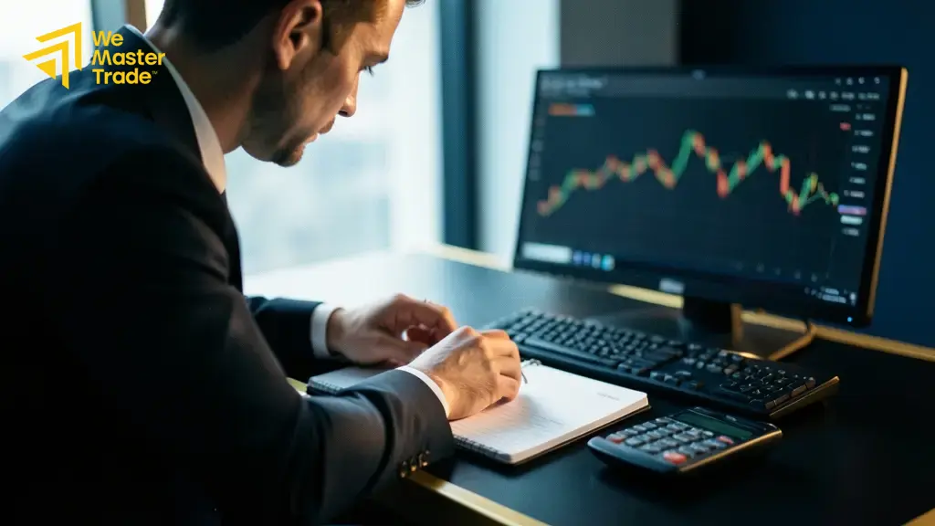 مبنى الاحتياطي الفيدرالي الأمريكي ورمز الدولار مع مؤشرات سوق الفوركس