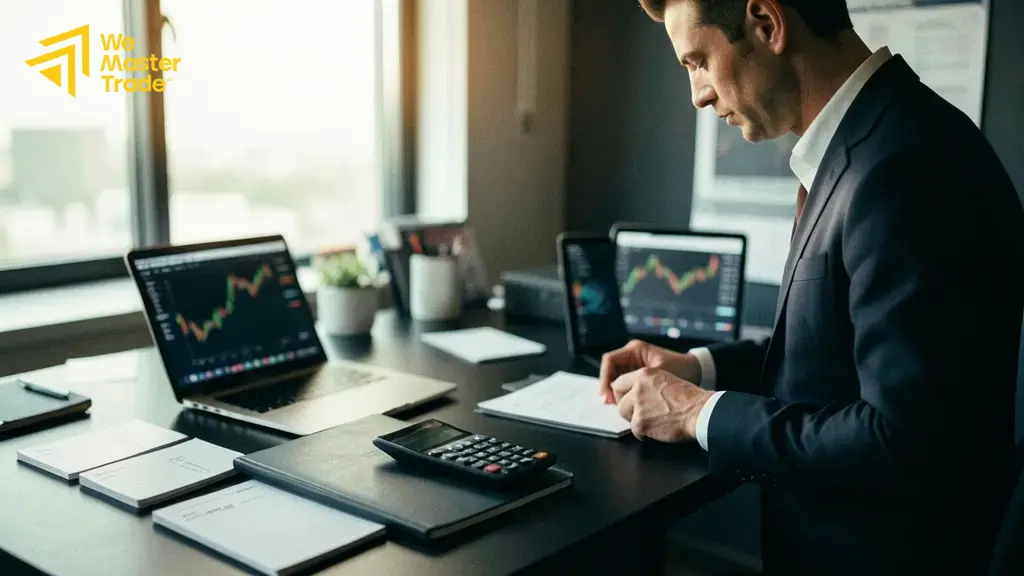 شاشة تداول تعرض ساعات تداول النفط وحركة الأسعار