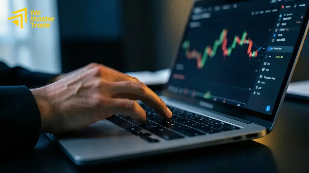 واجهة منصة تداول إلكترونية تعرض الرسوم البيانية لأسعار النفط