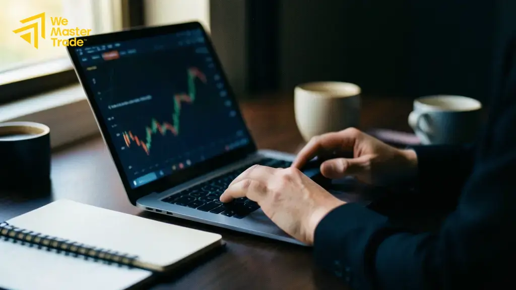 نمودار قیمت و اندیکاتور در اپلیکیشن معاملاتی روی اندروید