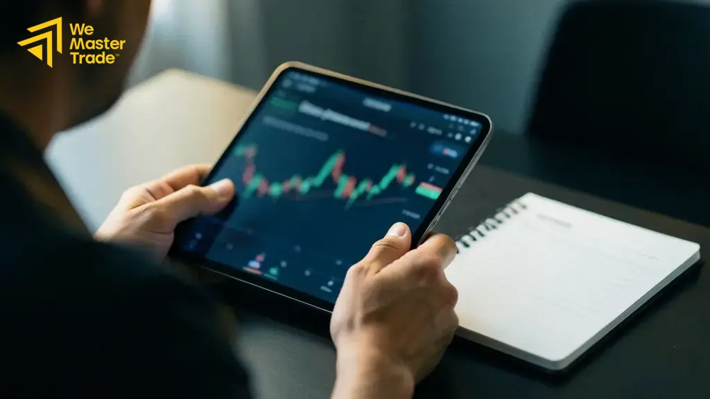 واجهة منصة تداول المؤشرات تعرض الرسوم البيانية والأسعار اللحظية