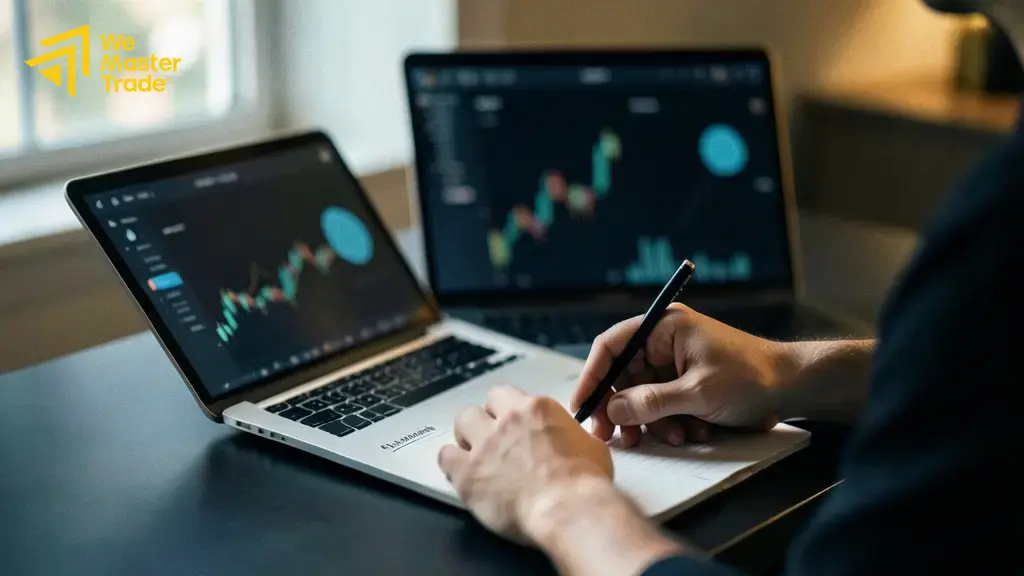 متداول يقارن معايير اختيار منصة تداول المؤشرات على جهازين