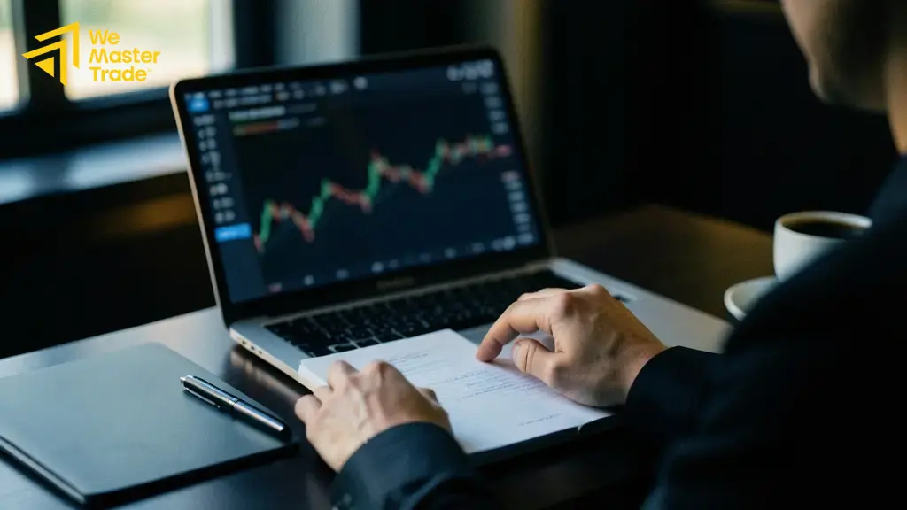 واجهة منصة تداول تعرض إكسبيرت أوامر معلقة وأوامر بيع وشراء